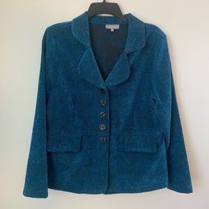Habitat Blue Velvet Jacquard Tapestry Blazer